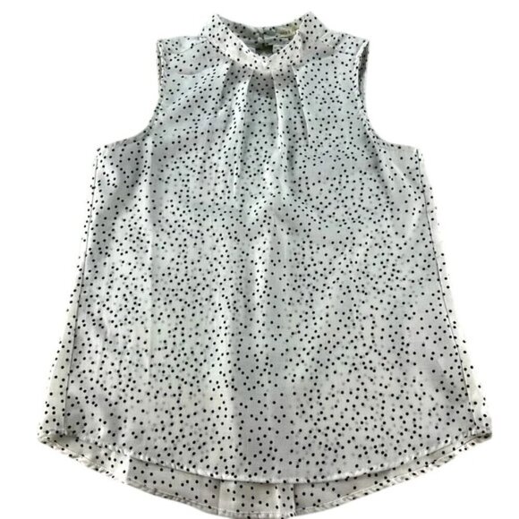Miss Love Tank Top Black and White Polka Dot Size L 100% Polyester - Picture 1 of 4